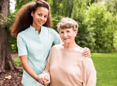 caregiver and her patient