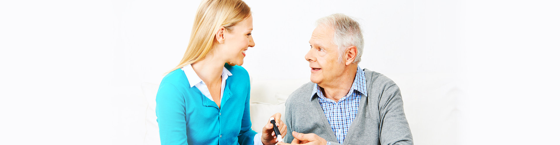 caregiver and her patient chatting